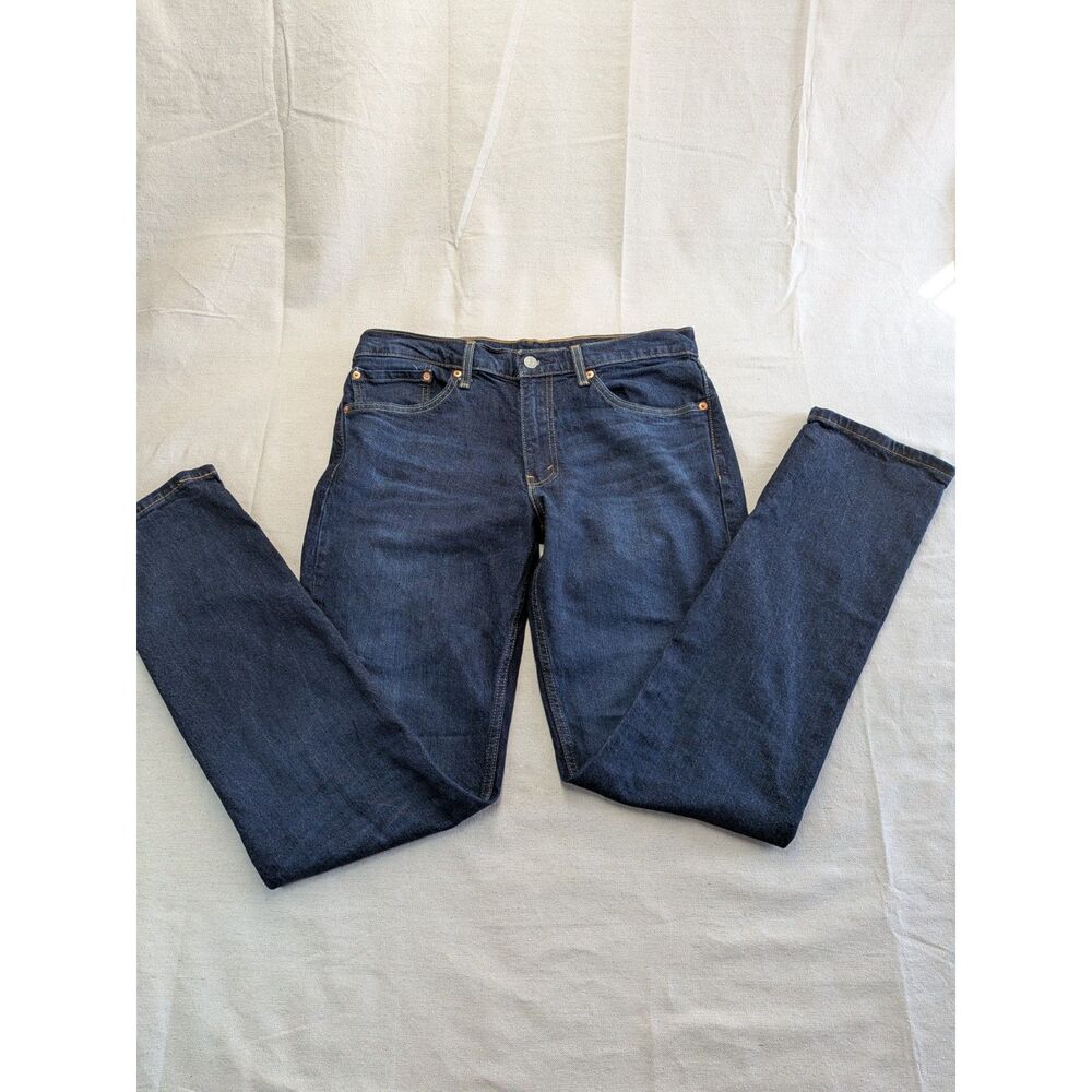 Y2K Preppy Slim W34 L34 Jeans Levi’s 511 Dark Wash Straight Denim Mens